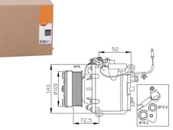Компресор кондиціонера nrf 4635892 вісь 58728o 58728 фото №1