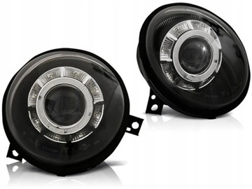 Лампи фари vw lupo 98-05r кільця led чорний фото №1