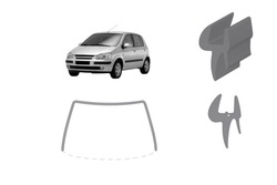 Прокладка стёкла лобовой передний hyundai getz 2002-05 верх i бока фото №1