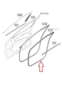 Kia ev6 2021-2024 прокладка ниша дверь левый перед оригинальный номер 82110-cv000 фото №1