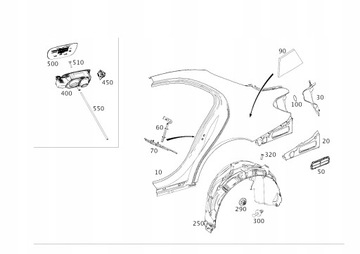 Крило зад правий лівий mercedes c клас w205 фото №1