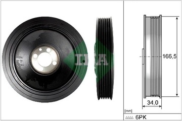 Ina колесо пасове вала колінчастого alfa romeo giulia giulietta mito fiat фото №1