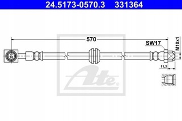 Шланг ham./prz/ mini cooper 03- /l=p/ фото №1