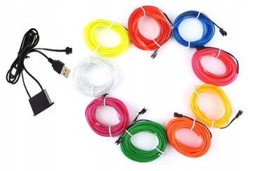 4m оптоволокно el wire led стрічка стрічка освітлення кабіни фоновий кольори usb фото №1