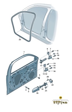 Набор элементов крепежных do дверь перед audi a1 aso оригинал новый фото №1
