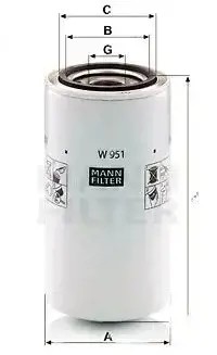 Фильтр масла w 951 mann-filter фото №1