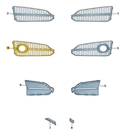 Решітка заглушка решітка бампера audi a8 d4 права рестайлінг aso оригінал нова фото №1