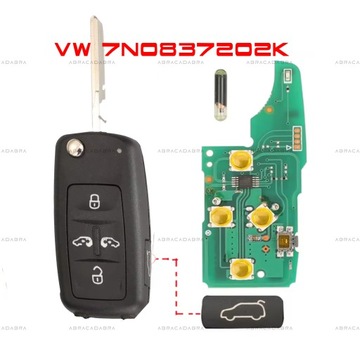 Vw sharan multivan caravelle ключ з электроника 5 кнопок 7n0837202k фото №1