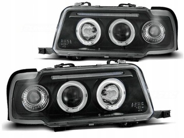 Лампы фары audi 80 b4 91-96 кольца led чёрный + лампочки бесплатно! фото №1