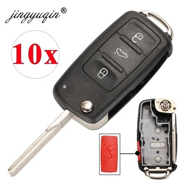 10pcs 4 buttons 020ad remote key shell case fit for vw caddy eos gol 24007 фото №1