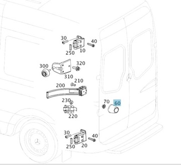 Обмежувач двері задніх mercedes sprinter 906 фото №1