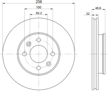 Тормозной диск колодки ACCENT III 2005- перед 256mm комплект.