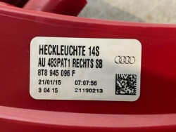фонарь правый Audi A5 8T SPORTBACK рестайлинг задний 8T8945096F