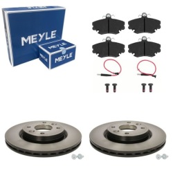 2× MEYLE Тормозной диск перед 16-15 521 0036 025 214 6318/W комплект датчик износа тормозных колодок, тормоз