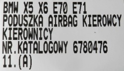 BMW X5 X6 E70 E71 подушки безопасности подушка водители 6780476