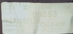 peugeot oe 96433271ZR