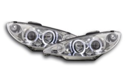 фары peugeot 206 (02-06) хром