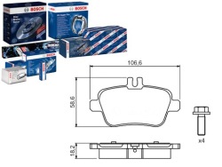 комплект датчик износа тормозных колодок Bosch A00 64209620 642