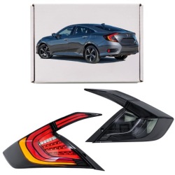 Honda Civic X 2016-2019 седан задние фонари full led затемнённые
