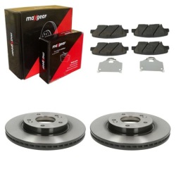 2× MAXGEAR 19-1053 тормозной диск 19-0637 комплект датчик износа тормозных колодок, тормоз