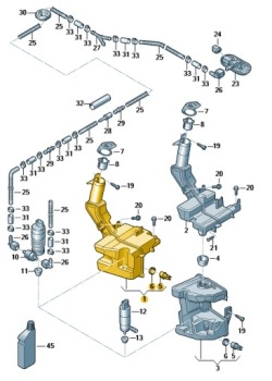 vw PASSAT B7 бачок омывателя 3AA955453G