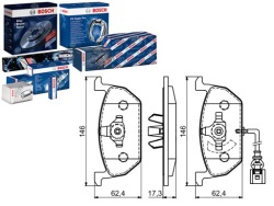 комплект датчик износа тормозных колодок Bosch LP3146 FDB4454 6