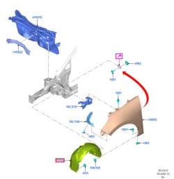Ford OE H1BB-16114-AE подкрылки