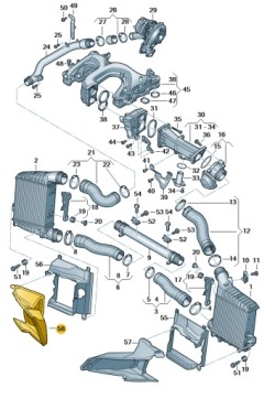 4H0117336B воздуховод радиатора правый Audi A8 D4