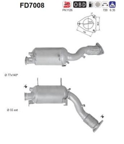 AS FD7008 фильтр твердых частиц, система выпускной