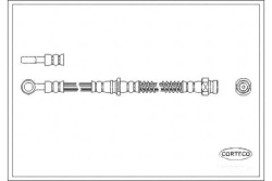Corteco тормозной шланг mitsubishi CARISMA 1.8 m