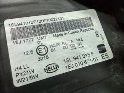 фары 1SL941015F 1SL941016F seat MII 1SL 2012r. оригинал европа