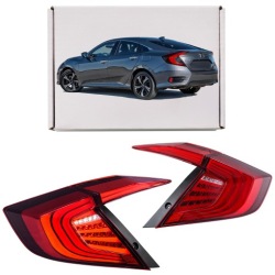 Honda Civic X 2016-2019 седан задние фонари full led красный
