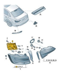 плата лампочек фонари задние правый Audi A4 B9