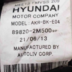 Hyundai Genesis 2014 ремень безопасности кресло заднего