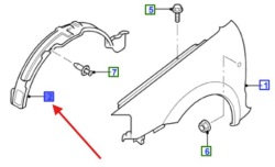 подкрылки Передний правый FORD RANGER Mk4 2006- 5031491 _ 6M34-16102-AC