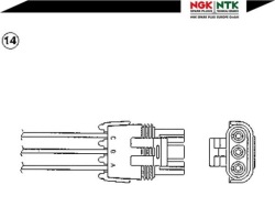 ngk лямбда-зонд (количество проводки 3, 422MM) opel