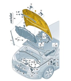 A3 8V0 8V HB 13-20 капот ALU