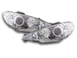 Фары led peugeot 206 98-05 хром