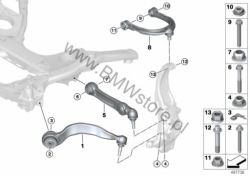 BMW 7 G11 G12 2WD поворотный кулак, цапфа левый перед 6884377 ступица рычаг подвески нижний 2SZ
