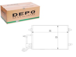 конденсатор Радиатор кондиционера Depo 3B0260401A 3
