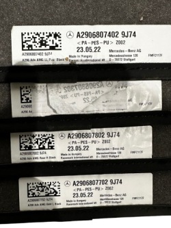 MERCEDES GT X290 Коврики A2906807402 A2906807302 A2906807802 A2906807702