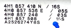 зеркало правое с 14 + 2 пин LY8S Audi A8 4H D4 4H1857410N