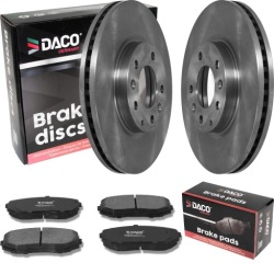 2× тормозной диск mazda 07- перед + DACO комплект датчик износа тормозных колодок