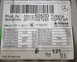 обивка карта дверная mercedes-benz oe A1698202701