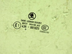 SKODA SUPERB 2 II 08-13 стекло двери зад левый задний 43R-001025 9202