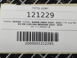 кресло перед передний левый водители SKODA KAMIQ европа