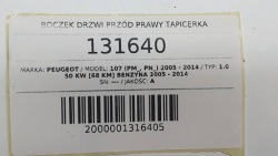 дверные карты перед передний правый обивка peugeot 107 AYGO C1 европа 3D