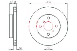 kamoka Тормозной диск 2SZT TOYOTA YARIS 99-05 KA