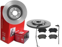 2× Brembo 09.B969.11 тормозной диск + тормозные колодки зад с датчиком P 85 117