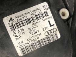 фара левая би ксенон Audi A4 8K B8 8K0941003P